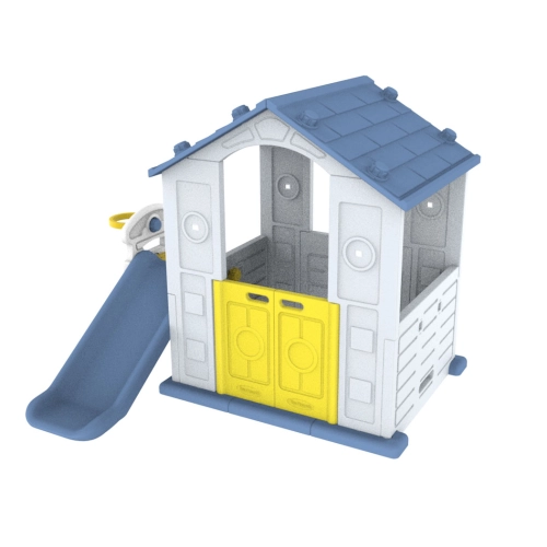 Domek dla dzieci Zjeżdżalnia 3w1 niebieski Dach CHD-501B